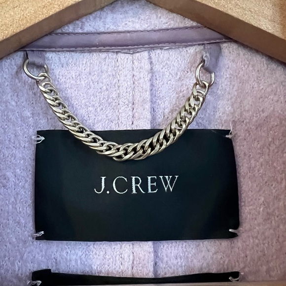 J. Crew Size 14 Pea Lilac Purple Italian Boiled Wool Coat Daphne Trench - Picture 4 of 11